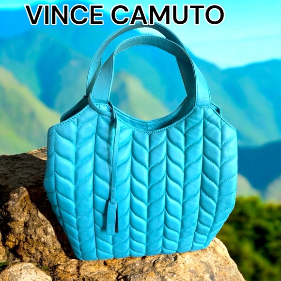 VINCE CAMUTO QUILTED TOTE “VISHO-TO” Style SEASHORE Color - Picture 6 of 15